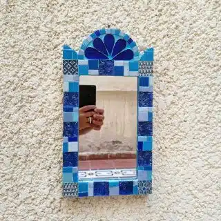 مرآة خشب موزاييك