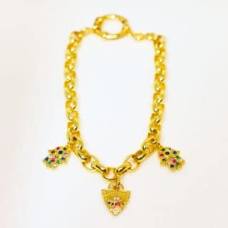 18k gold plated bracelet with charms
