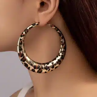 Circle animal print earing