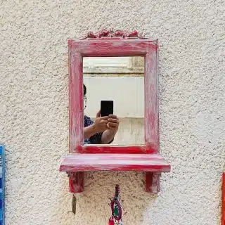 مرآة خشب برف علاقات مفتاتيح صغير