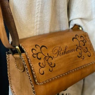 Named leather bag