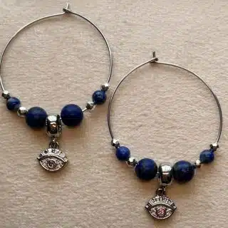 Boho créoles earrings with lapis lazulis