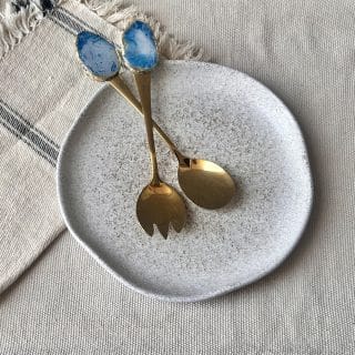 Blue/ Gold Salad Serving set