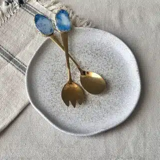 Blue/ Gold Salad Serving set