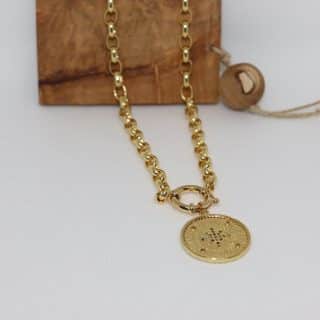 18k gold plated necklace with gold plated pendant
