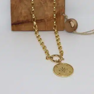 18k gold plated necklace with gold plated pendant