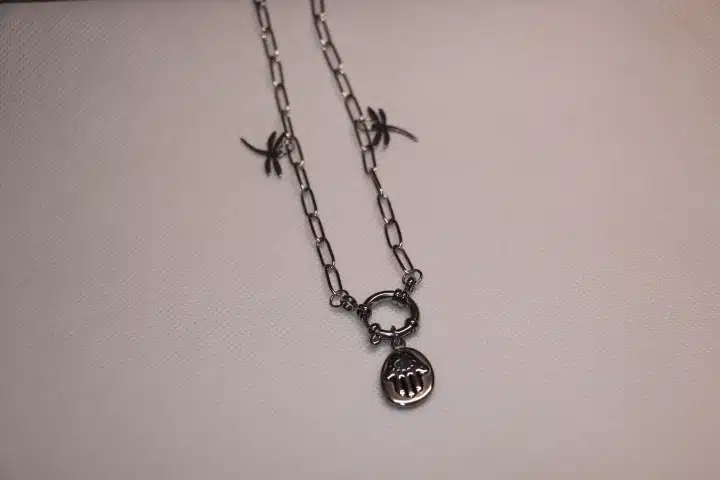 Boho necklace with fatima hands 2 IMG 5500 1