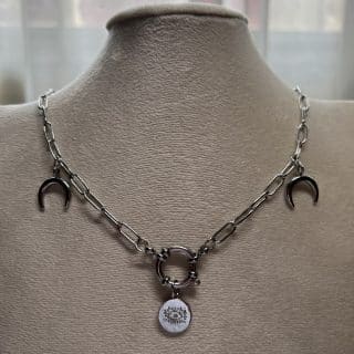 Boho necklace with evil eye charm