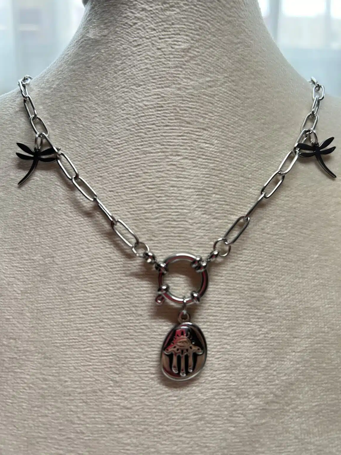 Boho necklace with fatima hands 1 Boho necklace with fatima hands