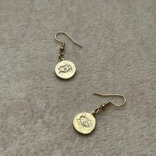 Earrings with anti bad eye charm