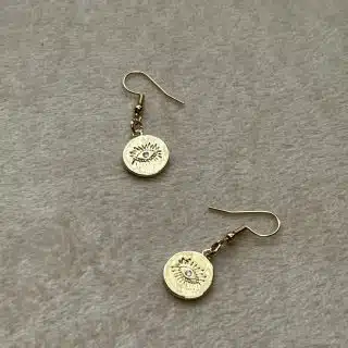 Earrings with anti bad eye charm