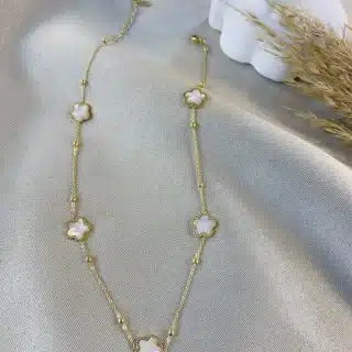 necklace, stainless steel, gold-plated