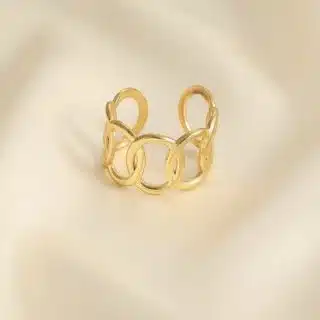ring, stainless steel, gold-plated