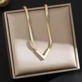 marble, necklace, stainless steel, gold-plated