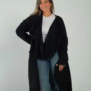 Multi way wrap cardigan in black