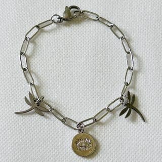 Boho bracelet with anti-evil eye charm