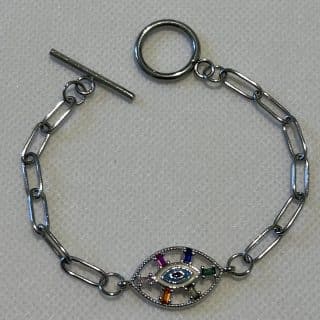 Stainless steel Boho bracelet with camel eye