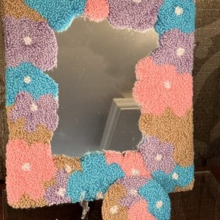 Messy flowers mirror frame