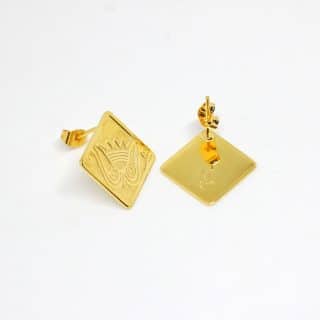 حلق زهرة اللوتس (مربع) - Earring L3