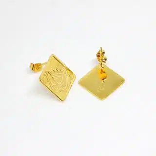 حلق زهرة اللوتس (مربع) - Earring L3