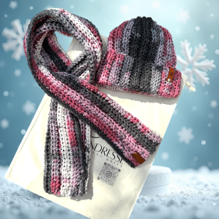 Crochet set of scarf and beanie for kids