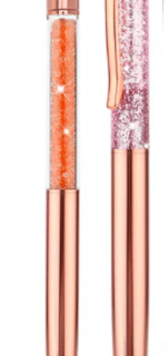 Set of two rose gold ballpoint pen set