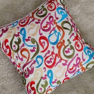 Colored Calligraphy Cushion Cover