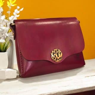 0115 Handmade Genuine leather cross Arabic bag