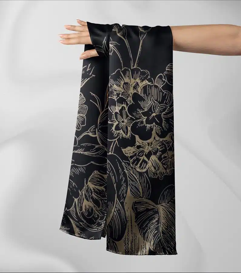 Black & Gold scarf 1 Black & Gold scarf