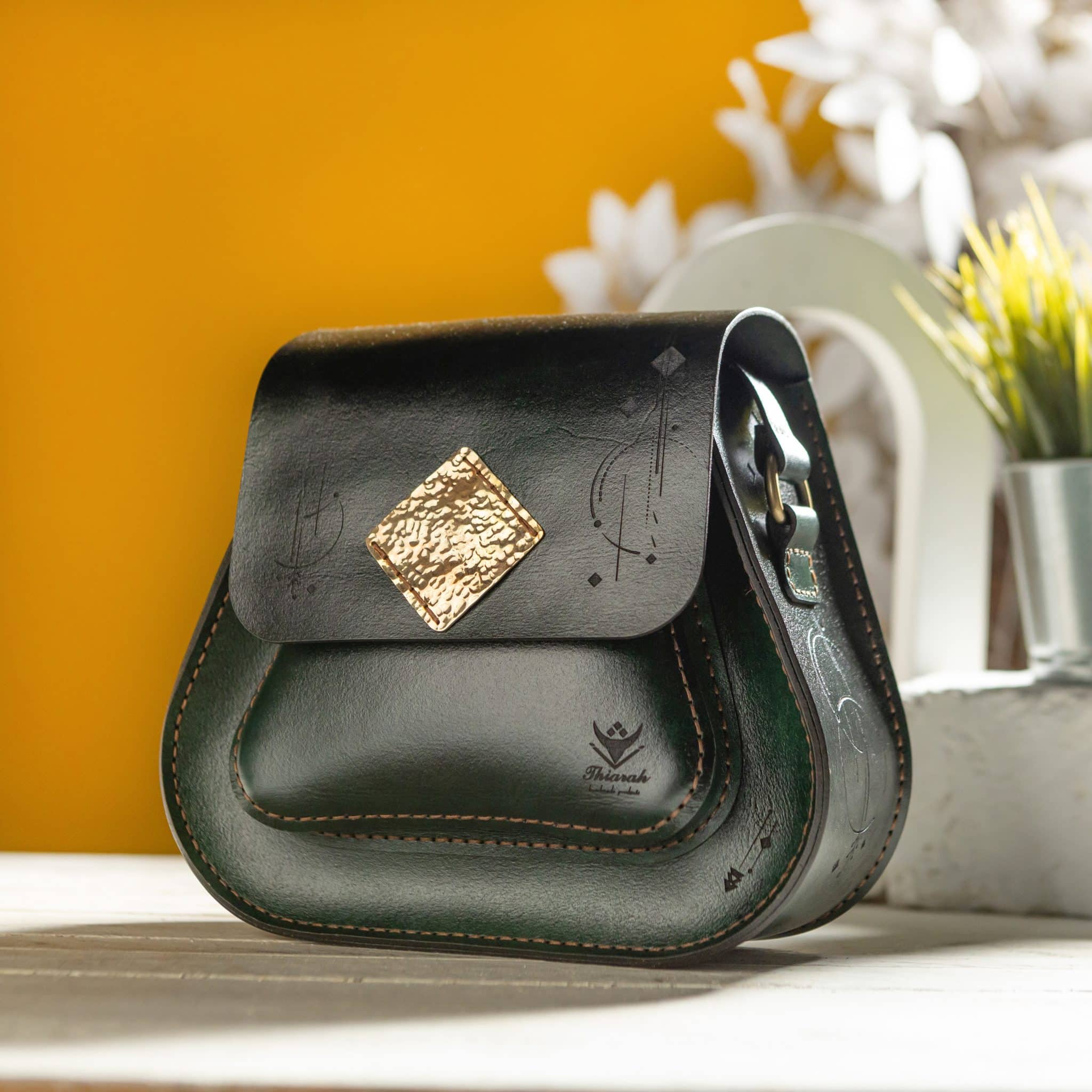 0103 Handmade Genuine leather cross bag with square copper plate 3 ezz 107 scaled