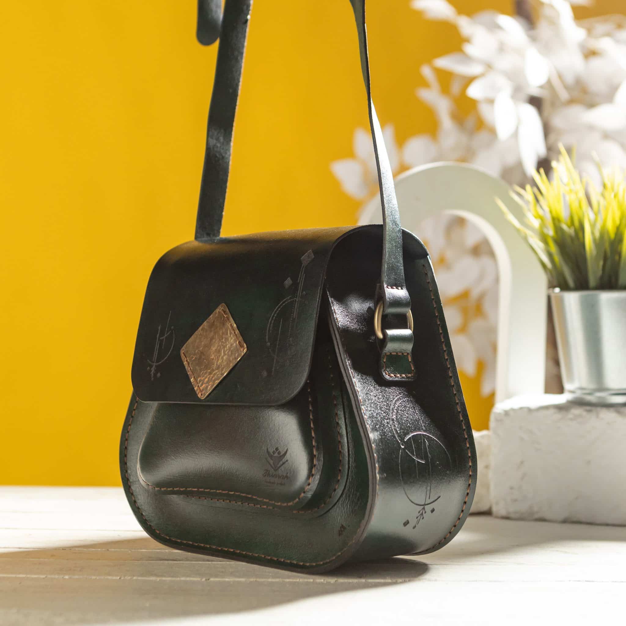 0103 Handmade Genuine leather cross bag with square copper plate 4 ezz 108 scaled