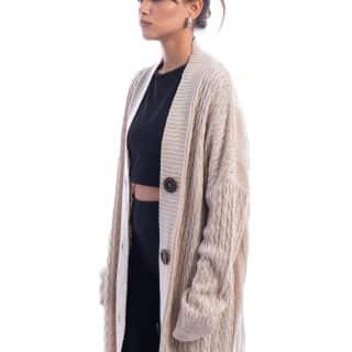 Beige knit jacket