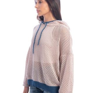 Cotton knit hoody jumper