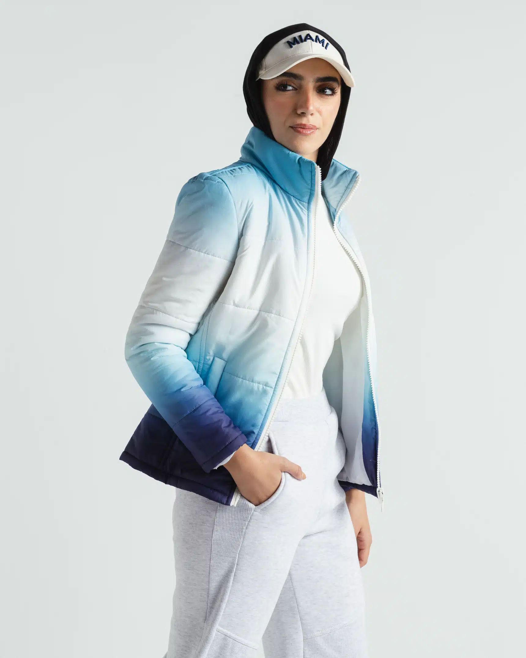 Ombré Blue Puffer Jacket 1 Ombré Blue Puffer Jacket