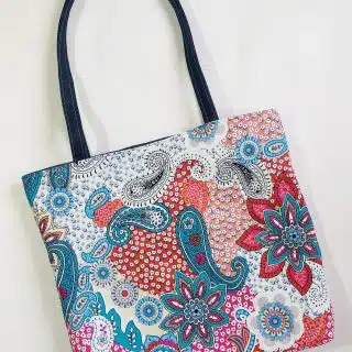 Reversed double face shopping tote bag