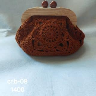 Purse with wood handle