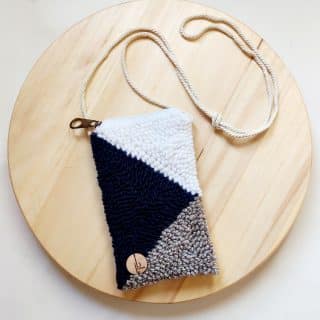 Punch needle crossbody bag