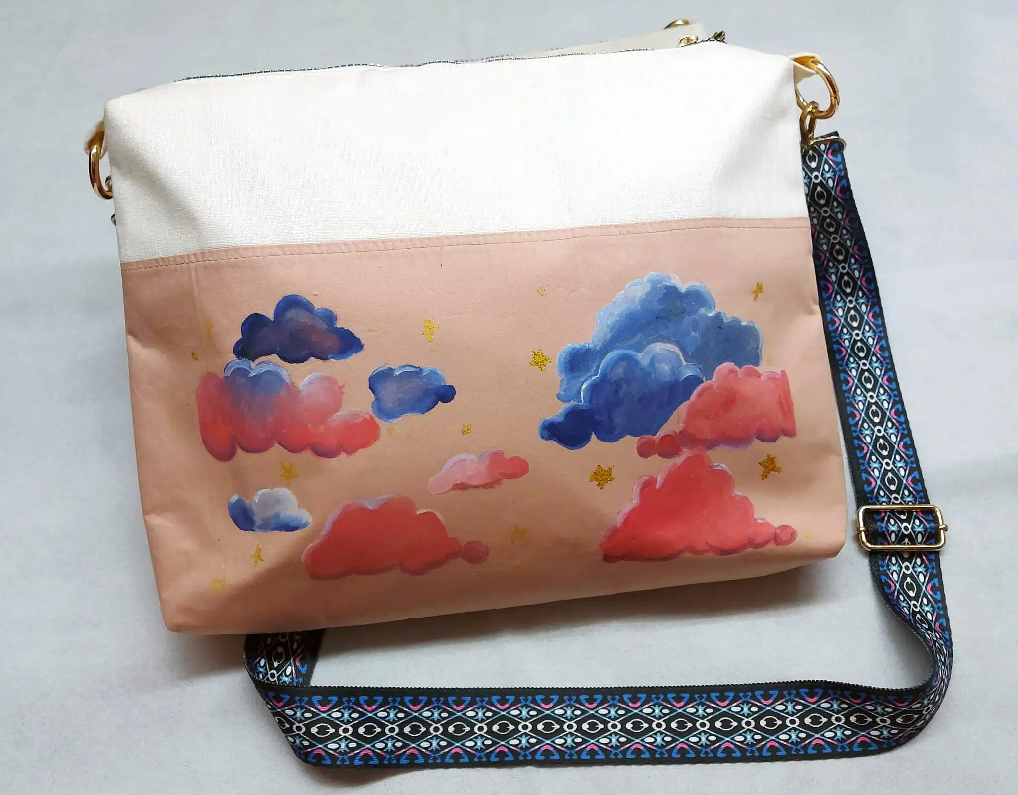 Trendy clouds cross bag fabric painting 2 20241224 230751 scaled