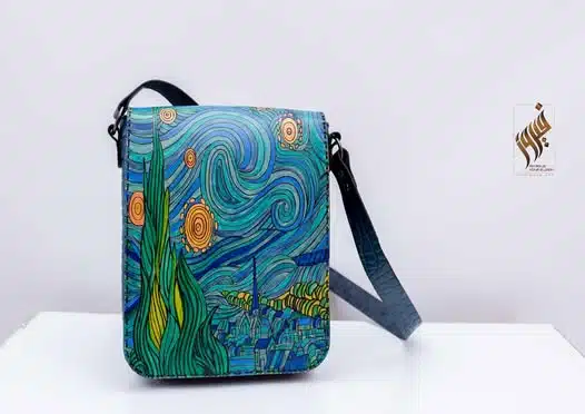 شنطه فان كوخ جلد طبيعي كروس وشولدر 1 شنطه فان كوخ جلد طبيعي كروس وشولدر