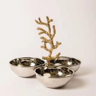 Triple handmade stainless bowl