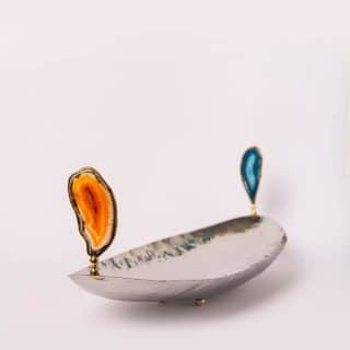 Oval stainless handmade plate