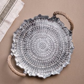 Circle handmade aluminum tray