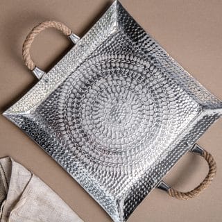 Square handmade aluminum tray