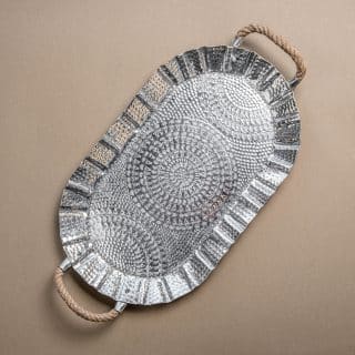 oval aluminum handmade tray
