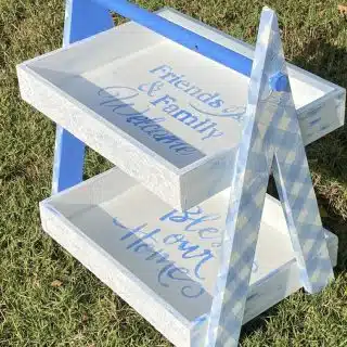 Farmhouse Blue 2 Tiers Tray