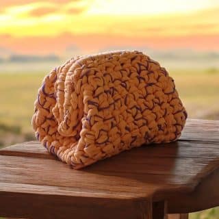 Light orange mini clutch