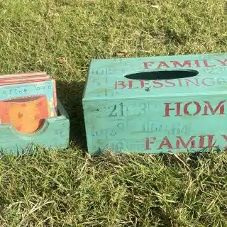 Retro Tissue Box & Coasters