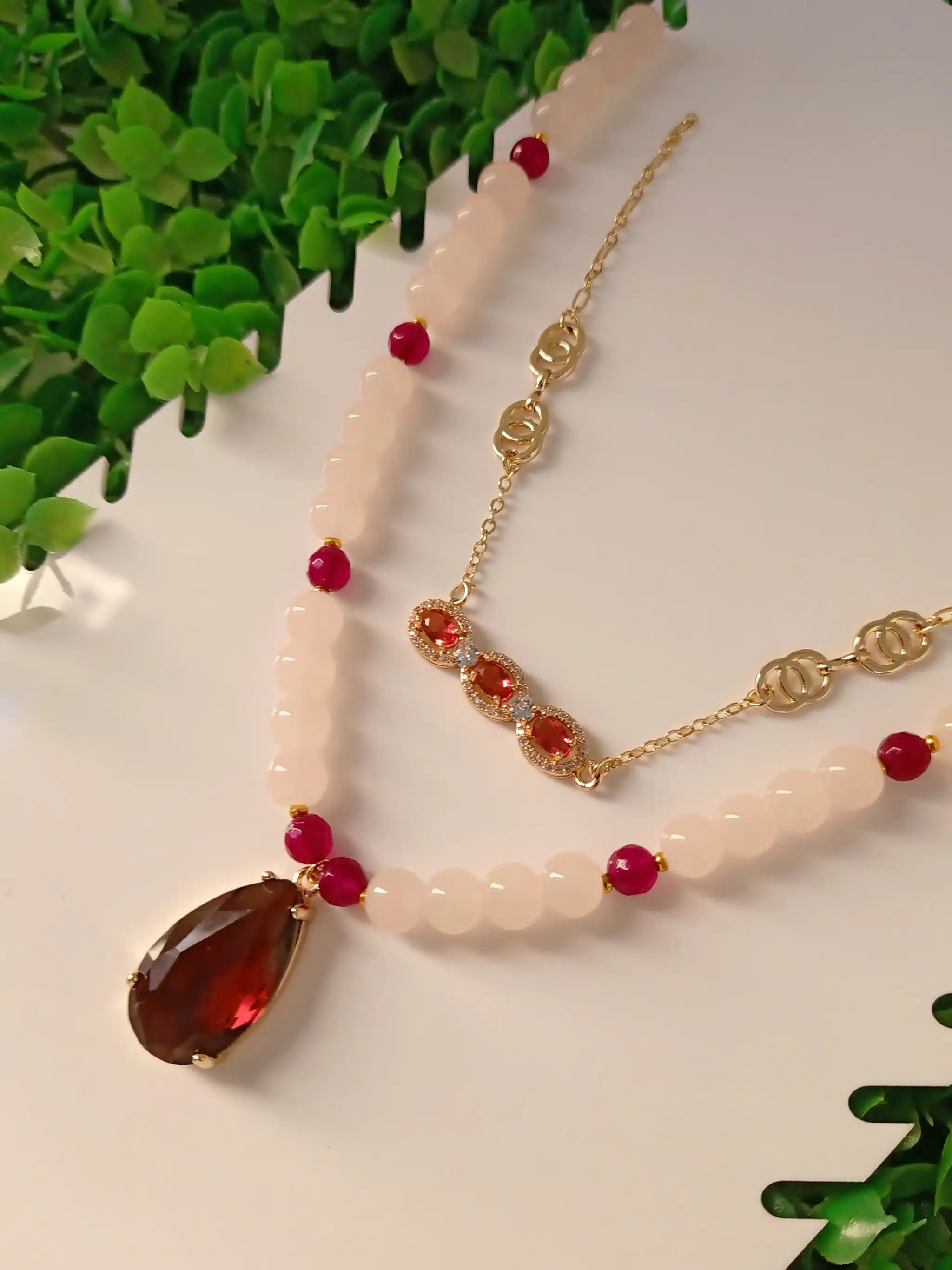 2-layered burgundy necklace. 3 IMG20241203154629 scaled