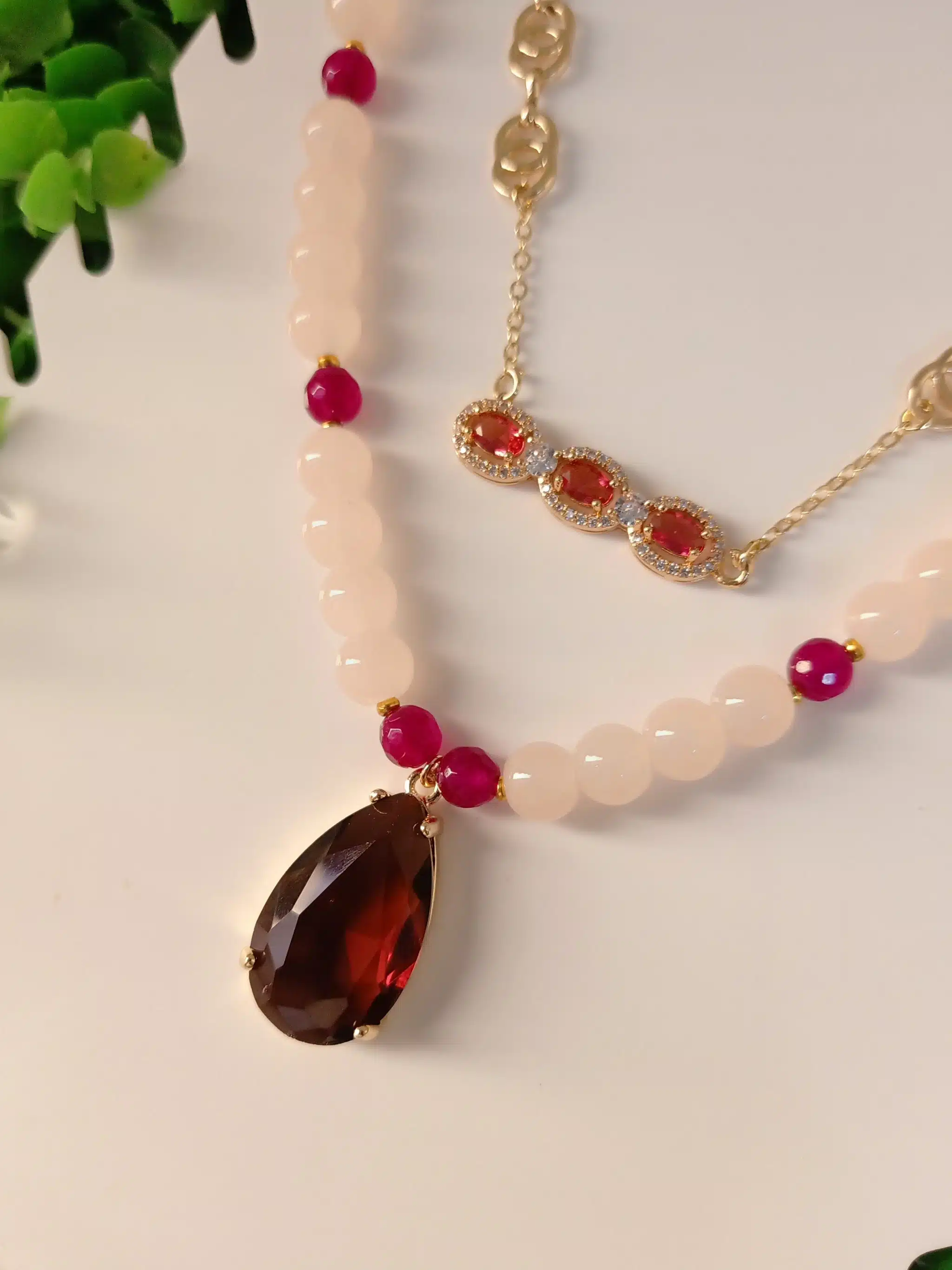 2-layered burgundy necklace. 4 IMG20241203154659 scaled