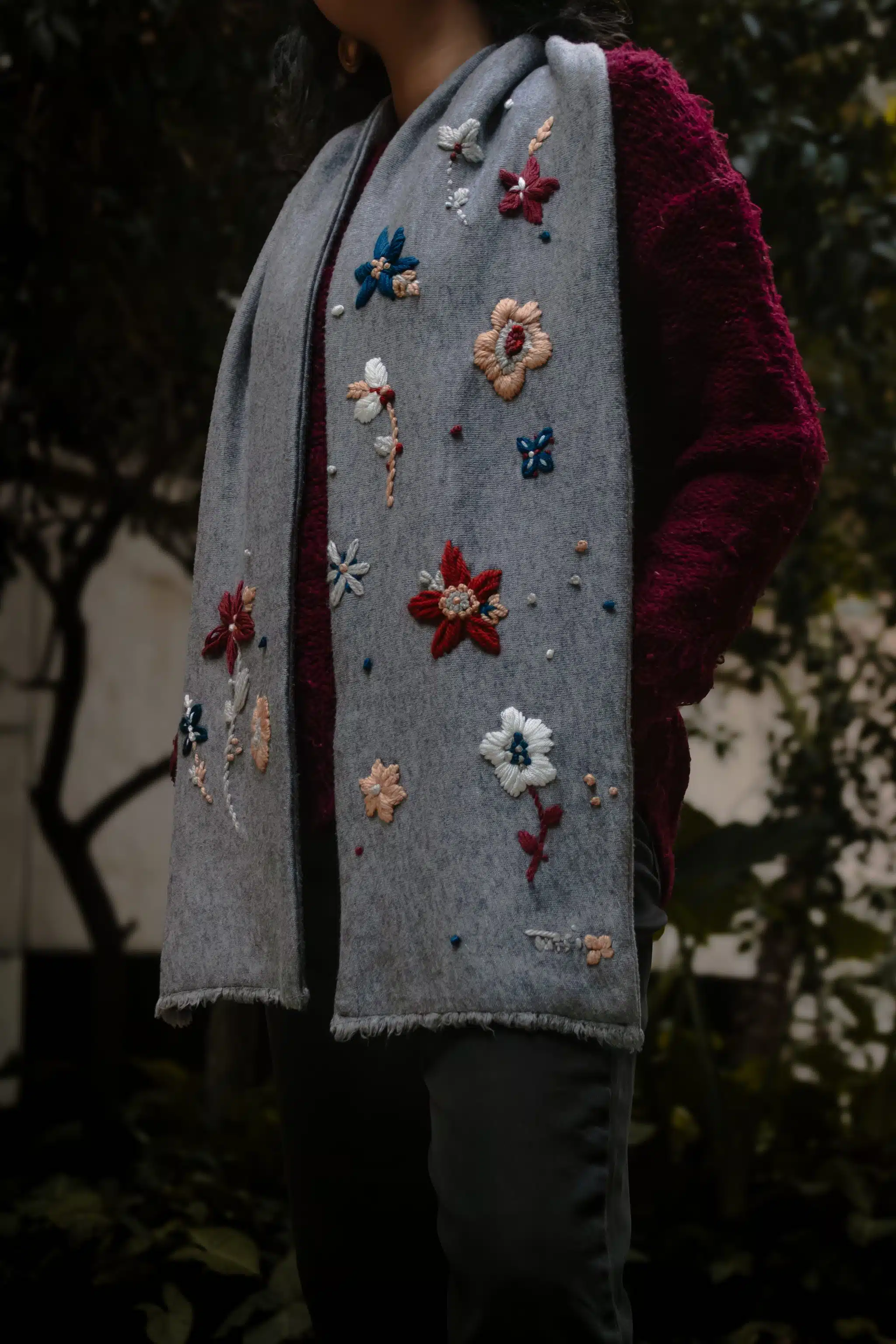 Grey Wool Scarf 3 IMG 0341 Enhanced NR scaled